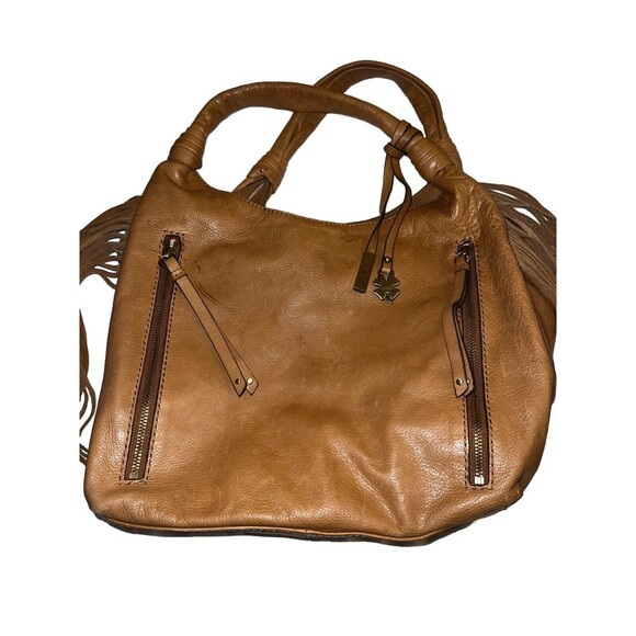 Lucky Brand Loredo Fringed Leather Boho Hobo Tote - Picture 5 of 11